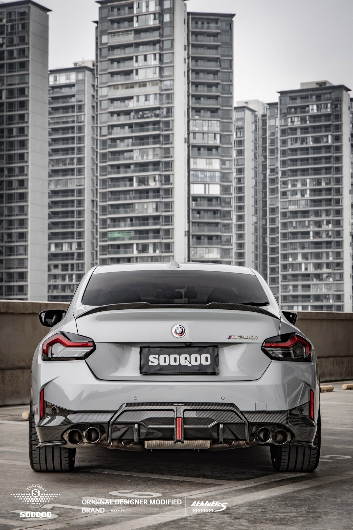 BMW G42 M240i Carbon Fiber Rear Side Splitters