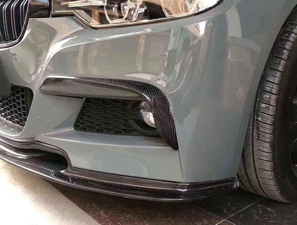 BMW 3 Series F30 F31 Carbon Fiber Front Upper Splitter Canards