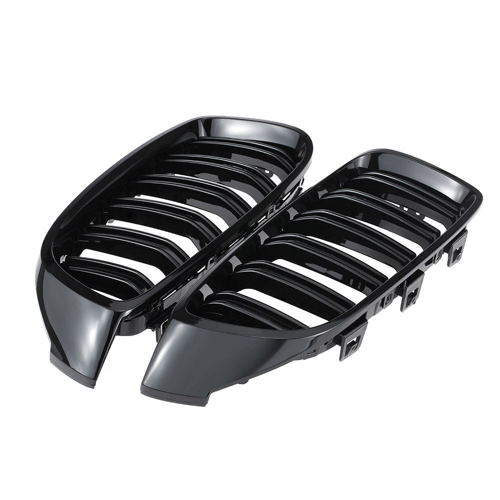 BMW 4 Series F32 F33 F36 Gloss Black Front Kidney Grilles