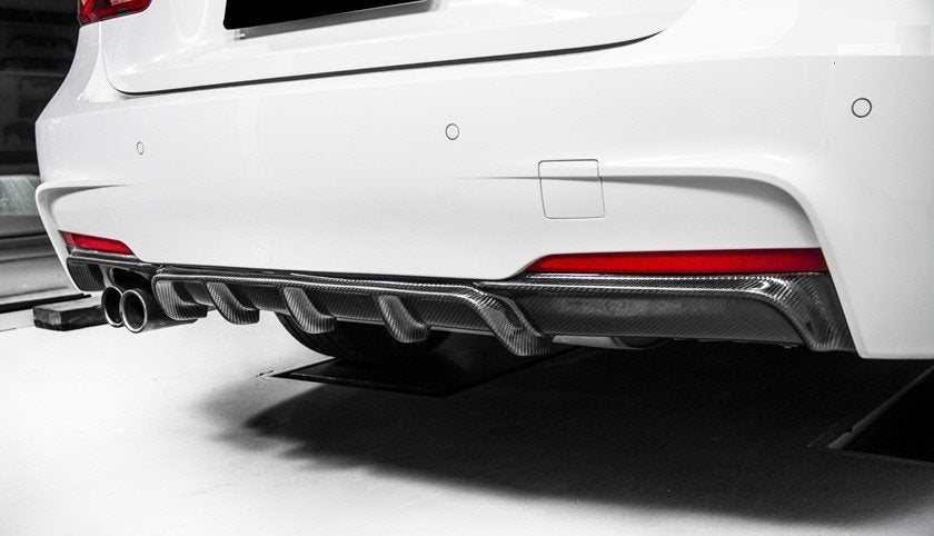 BMW 3 Series F30 F31 Carbon Fiber Twin Exhaust Rear Diffuser