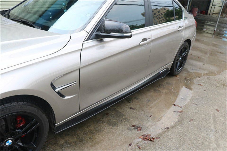 BMW 4 Series Carbon Fiber V Style Side Skirt Extensions
