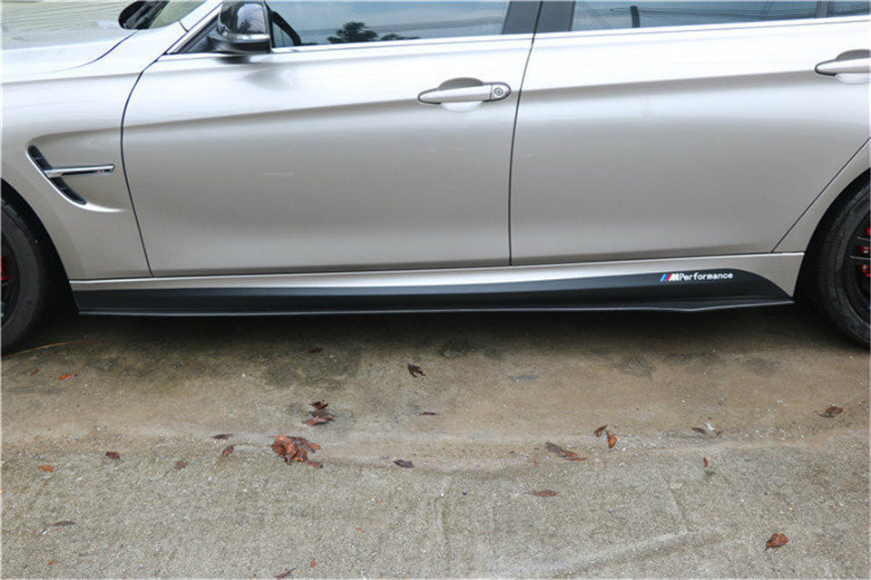 BMW 4 Series Carbon Fiber V Style Side Skirt Extensions