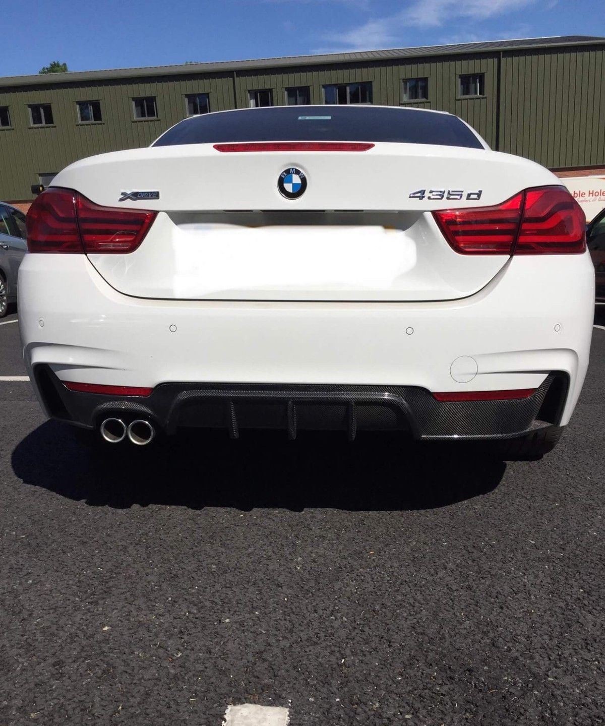 BMW F32 F33 F36 Carbon Fiber Twin Exhaust Rear Diffuser