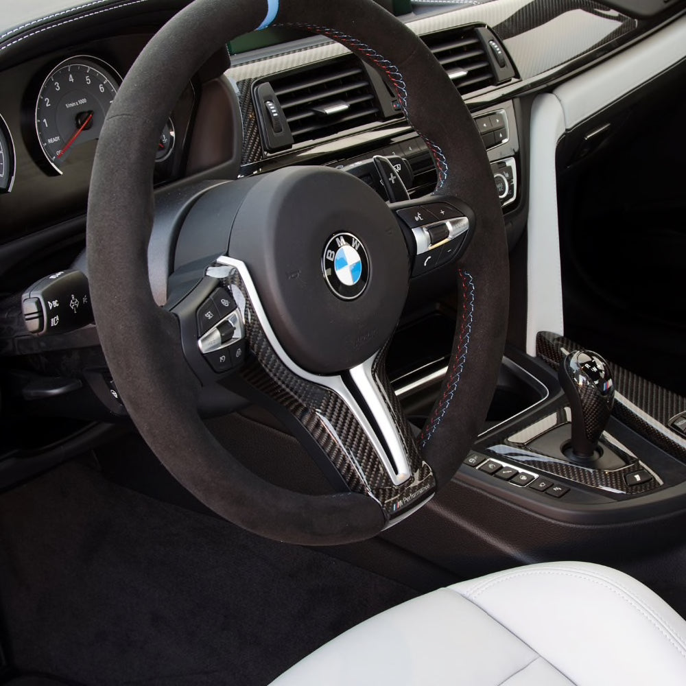 BMW M2 M3 M4 M5 M6 X5M X6M Carbon Fiber Steering Wheel Trim Cover