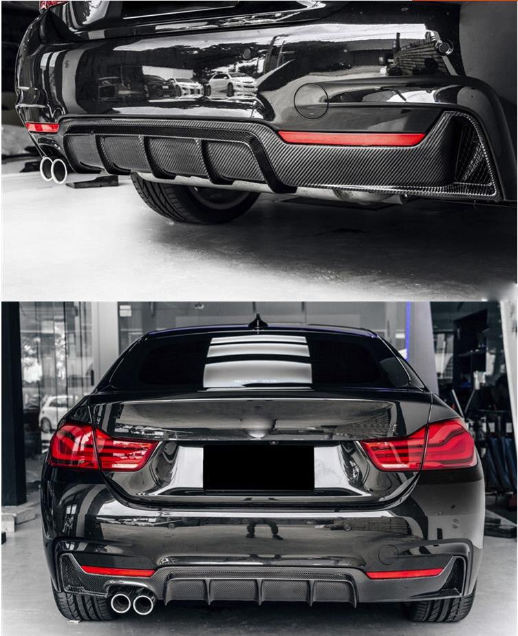 BMW F32 F33 F36 Carbon Fiber Twin Exhaust Rear Diffuser