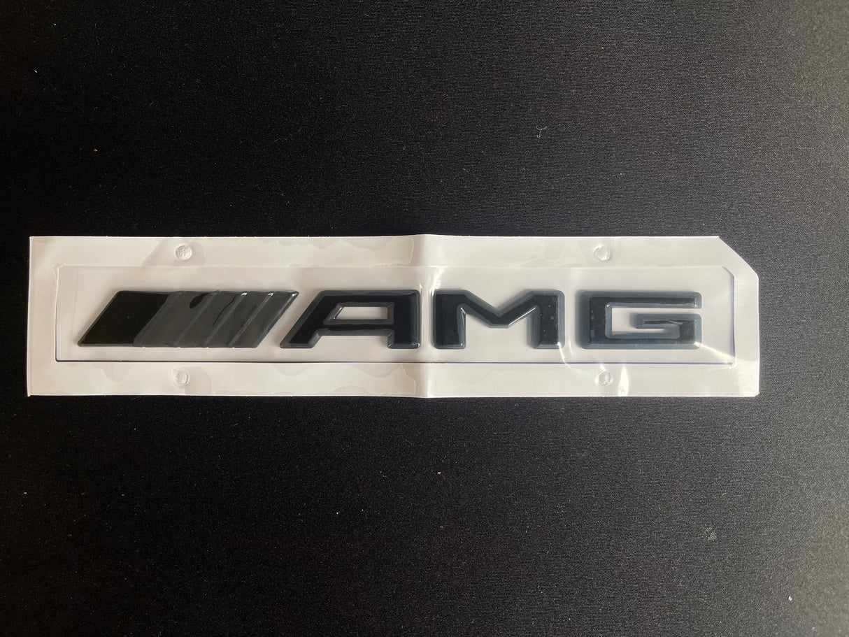 Mercedes 'AMG' Gloss Black Boot Trunk Emblem Badge