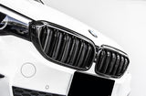 BMW 5 Series Gloss Black Front Kidney Grilles