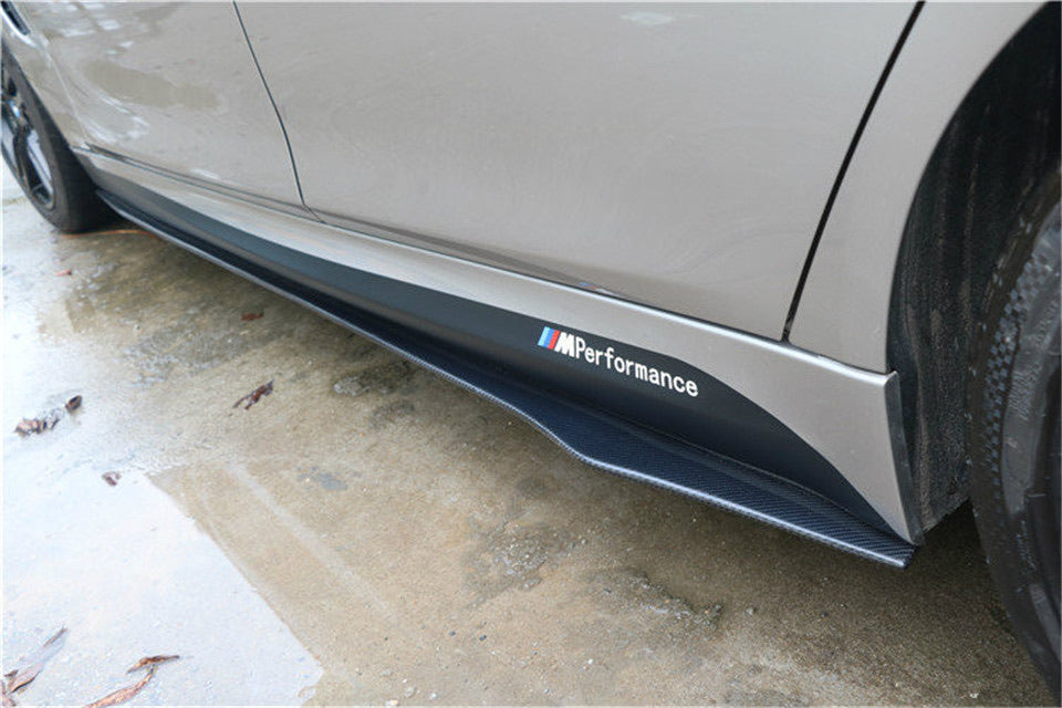 BMW 4 Series Carbon Fiber V Style Side Skirt Extensions